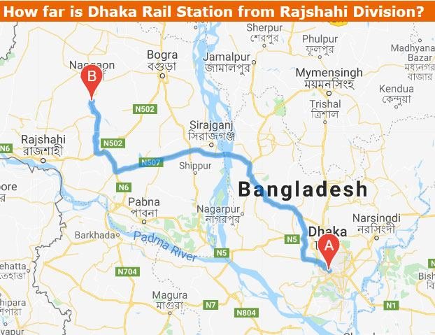 Dhaka to Rajshahi Train Route Map